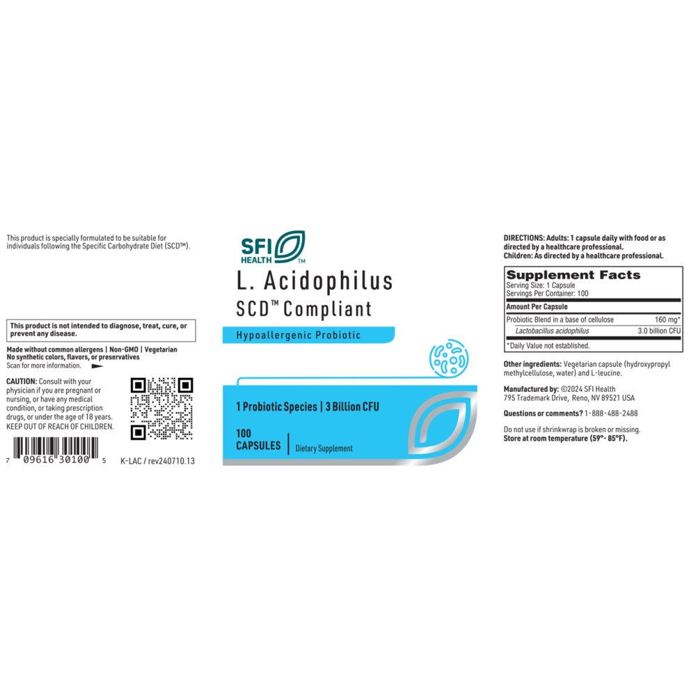 L. Acidophilus – Gut & Vaginal Probiotic Support