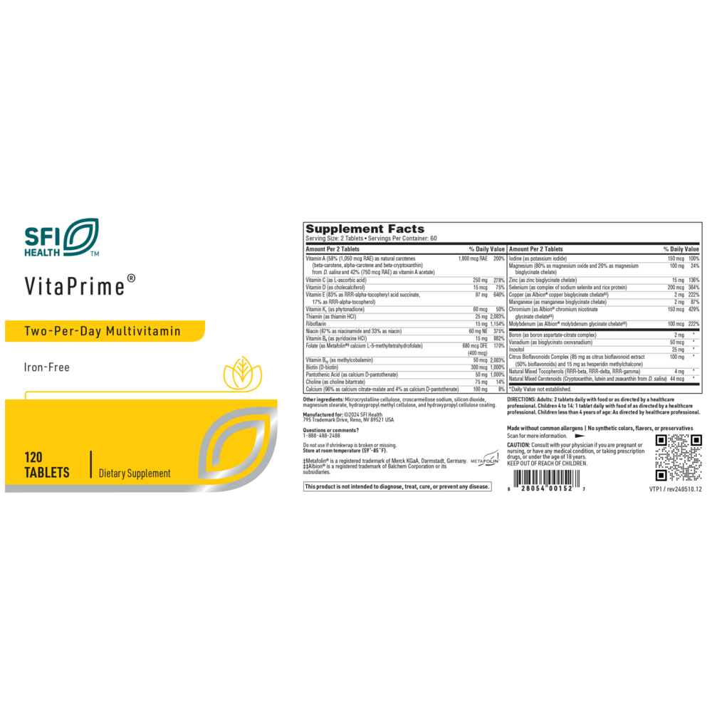 VitaPrime® – Two-Per-Day Multivitamin