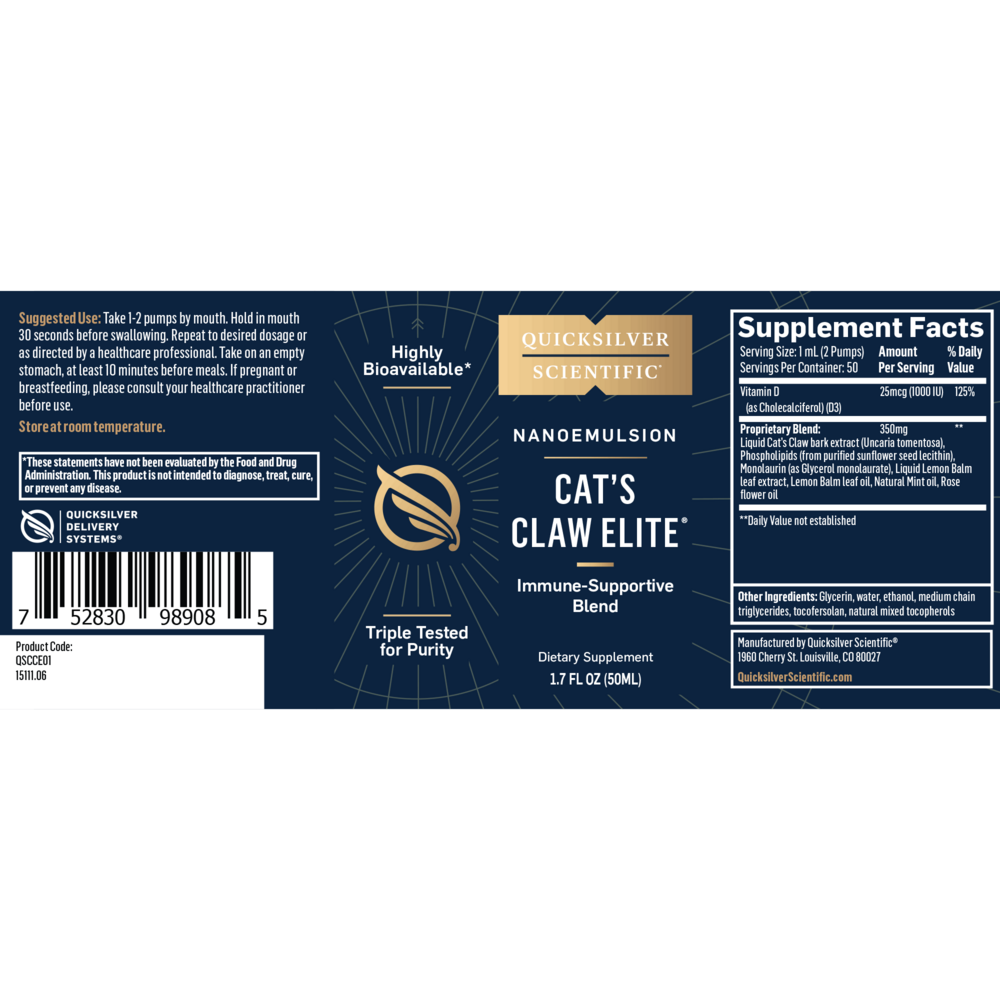 Cat’s Claw Elite® 50 mL – Liposomal Immune Support