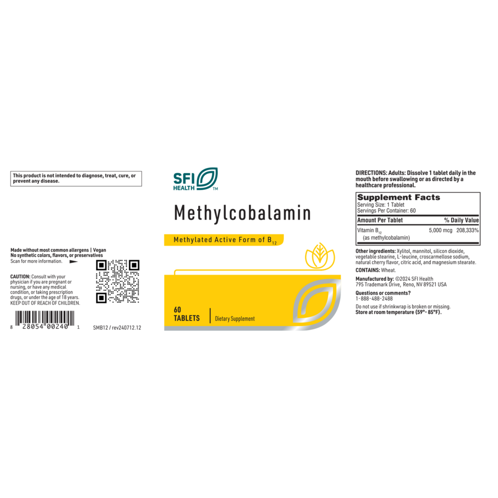 Methylcobalamin (5,000 mcg) – Active Vitamin B12