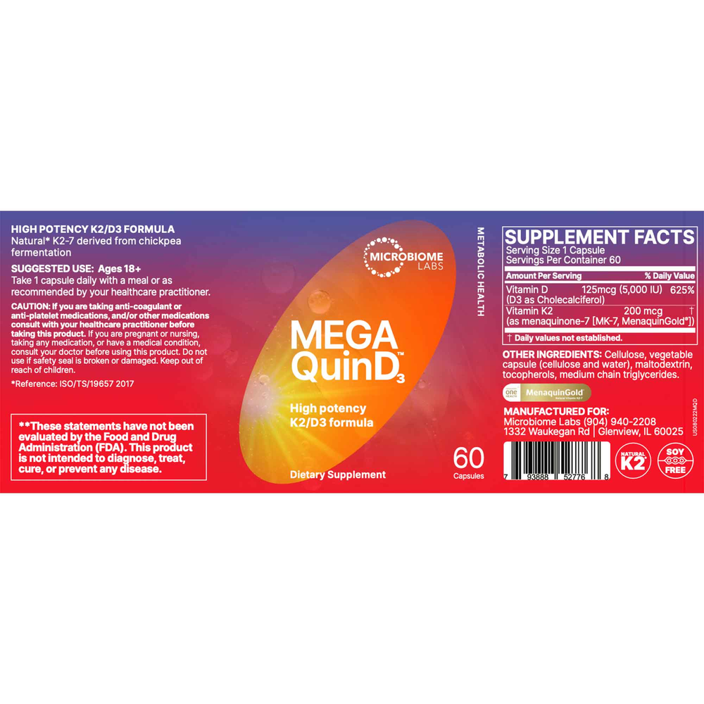 MegaQuin D3™ – Vitamin K2 & D3 for Heart & Bone Health