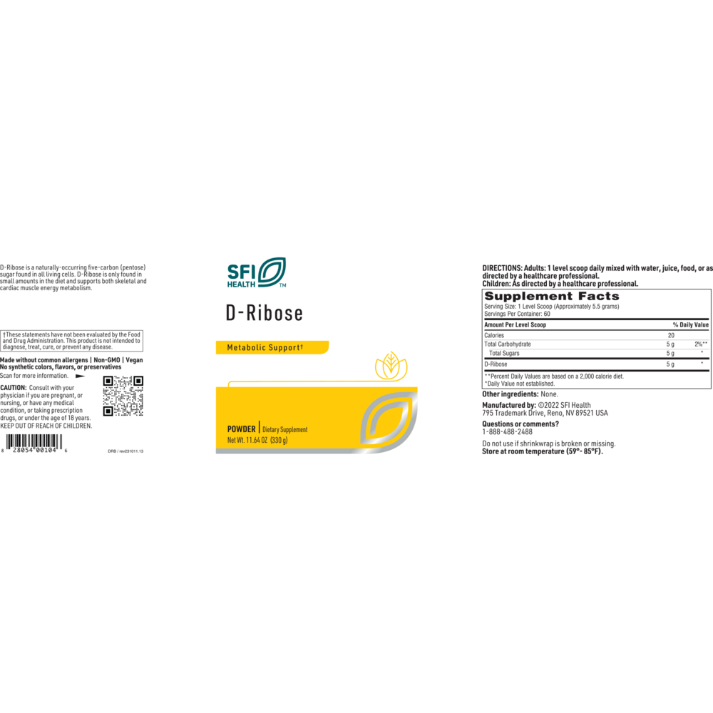 D-Ribose Powder – Cellular Energy Support