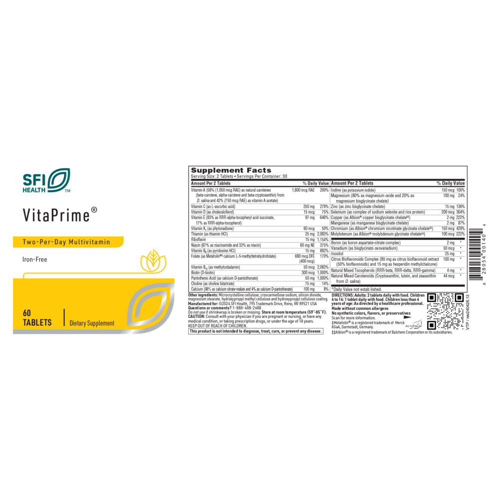 VitaPrime® – Two-Per-Day Multivitamin