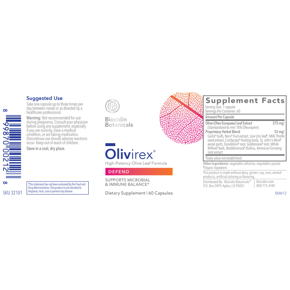 Olivirex® – High Potency Olive Leaf Formula (60 Capsules)