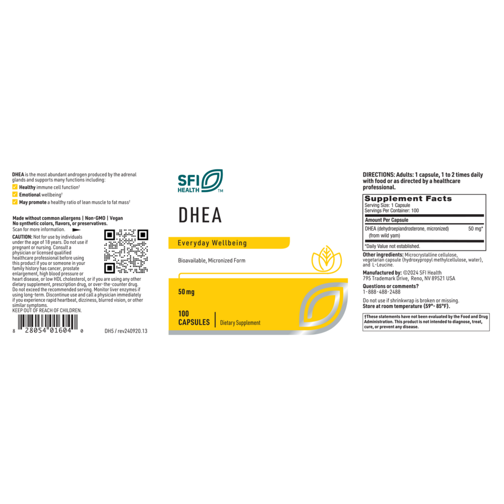 DHEA (50 mg) – Micronized Adrenal Support