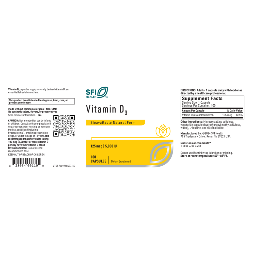 Vitamin D3 5,000 IU – High-Potency Bone & Immune Support