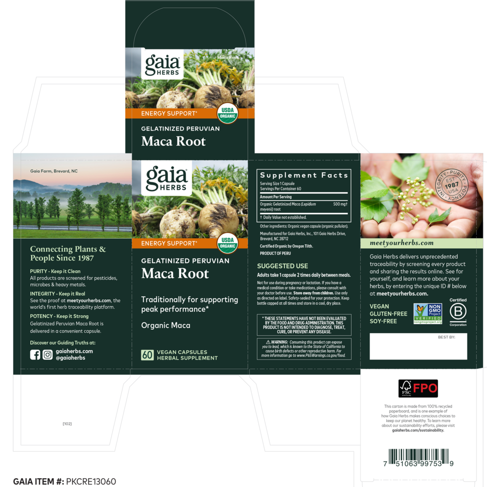 Maca Root (Organic) 500mg Capsules