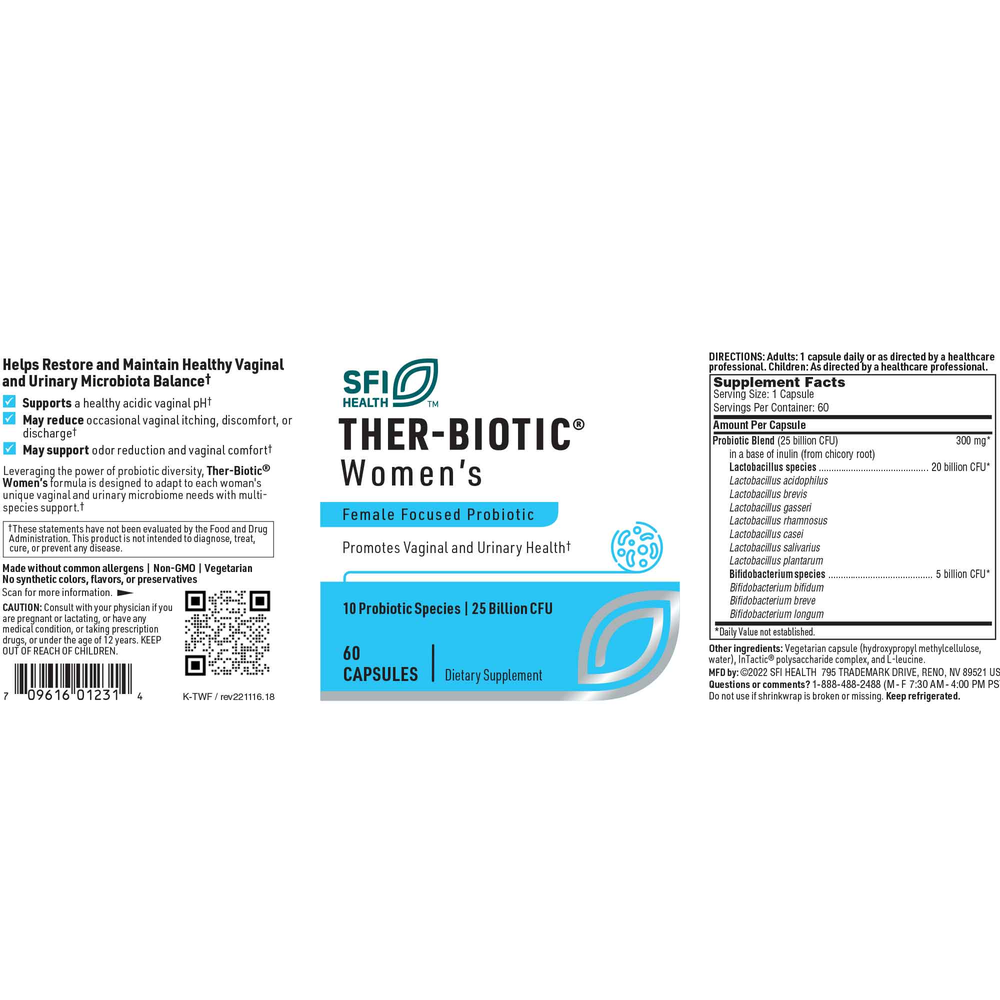 Ther-Biotic® Women’s – Vaginal & Gut Probiotic