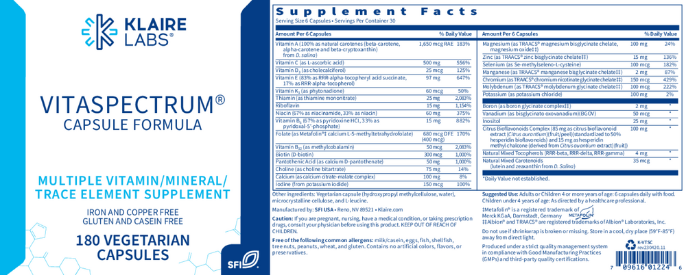 Vitaspectrum® Capsules – Neuro-Nutrient Multivitamin for Children & Adults
