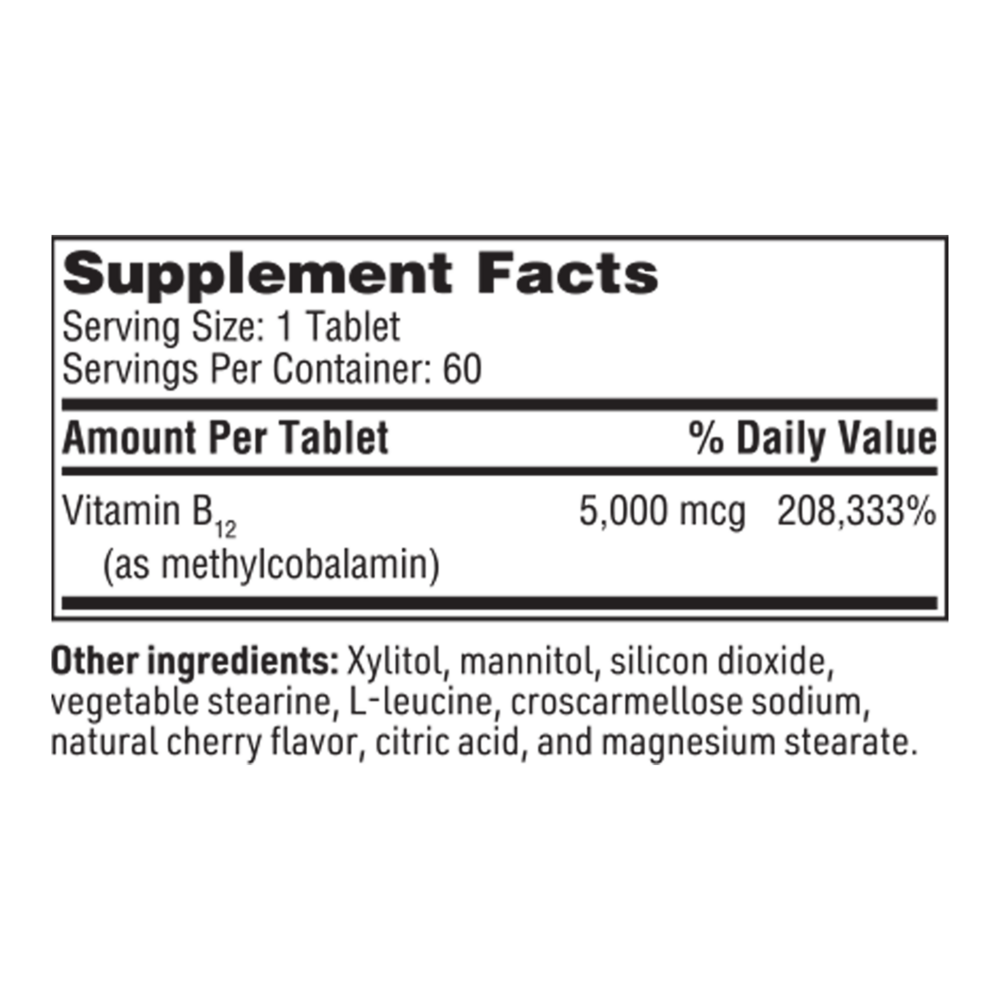 Methylcobalamin (5,000 mcg) – Active Vitamin B12