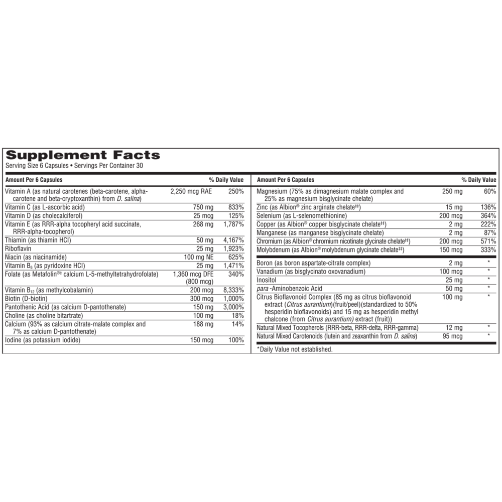Multithera® 1 Capsule Formula – Iron-Free Multivitamin