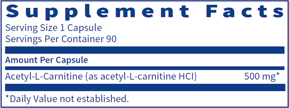 Acetyl-L-Carnitine 500 mg – Brain & Nerve Support