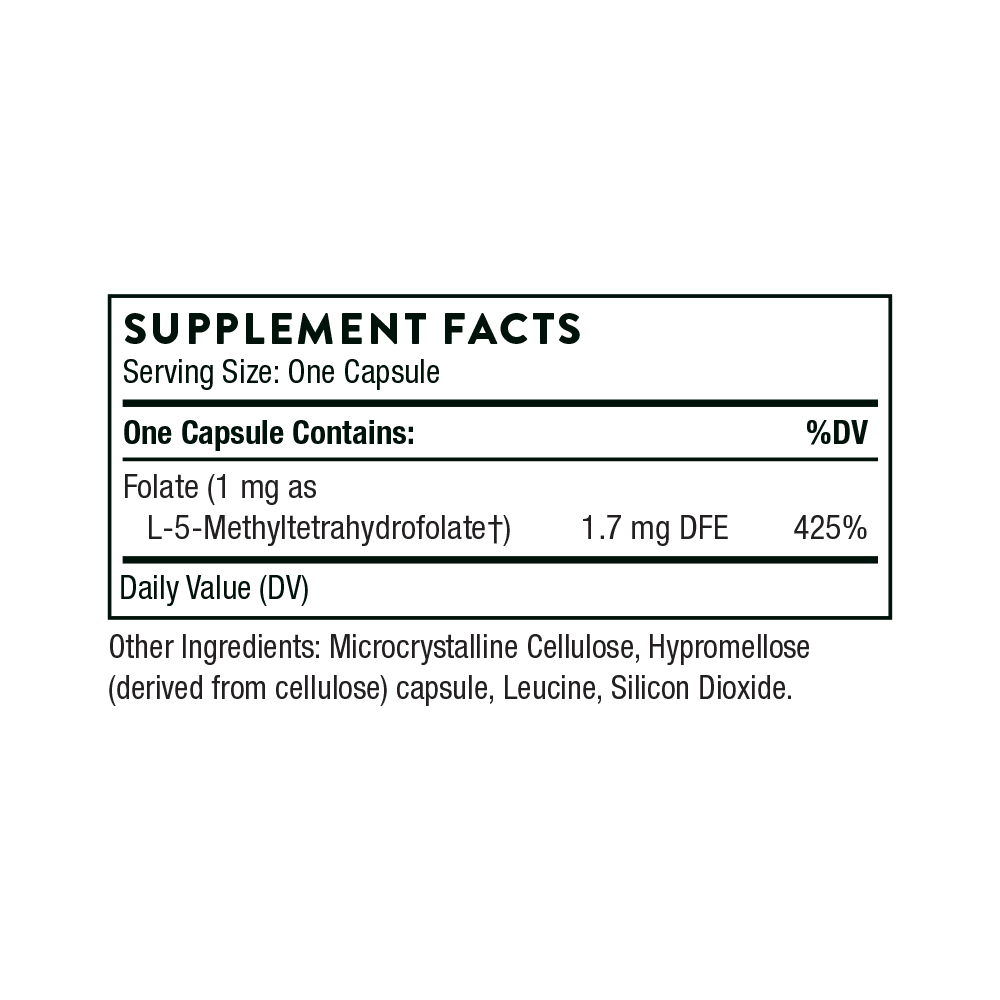 5-MTHF 1 mg - Methylation & Brain Health Support