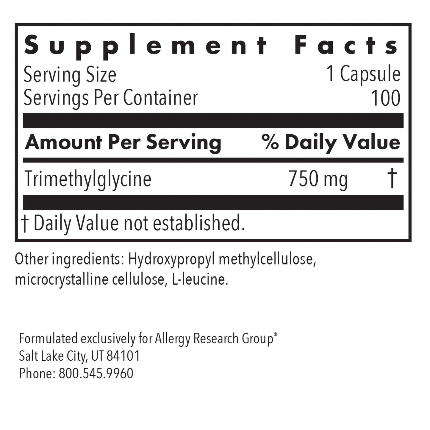 TMG Supplement – Supports Homocysteine Metabolism & Cellular Health