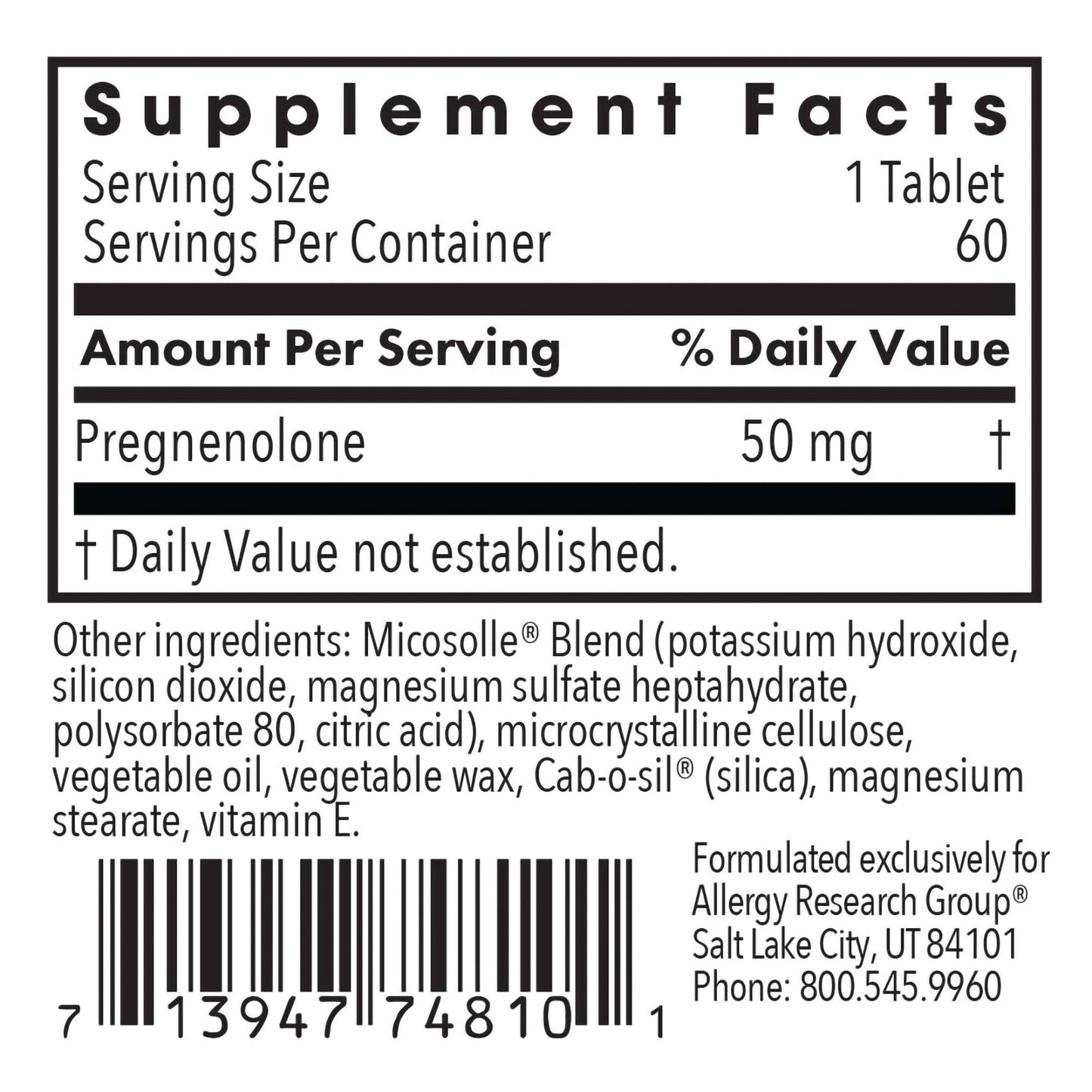 Pregnenolone 50 mg – Hormonal Support Supplement