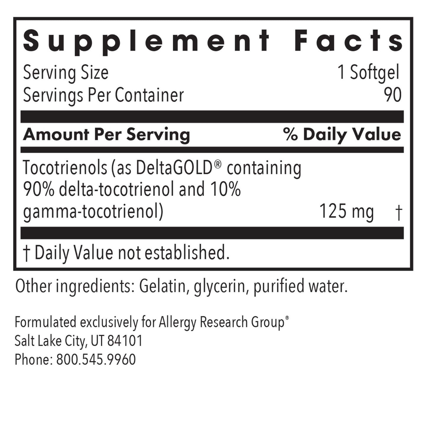 Delta-Fraction Tocotrienols 125 mg – Powerful Antioxidant Support