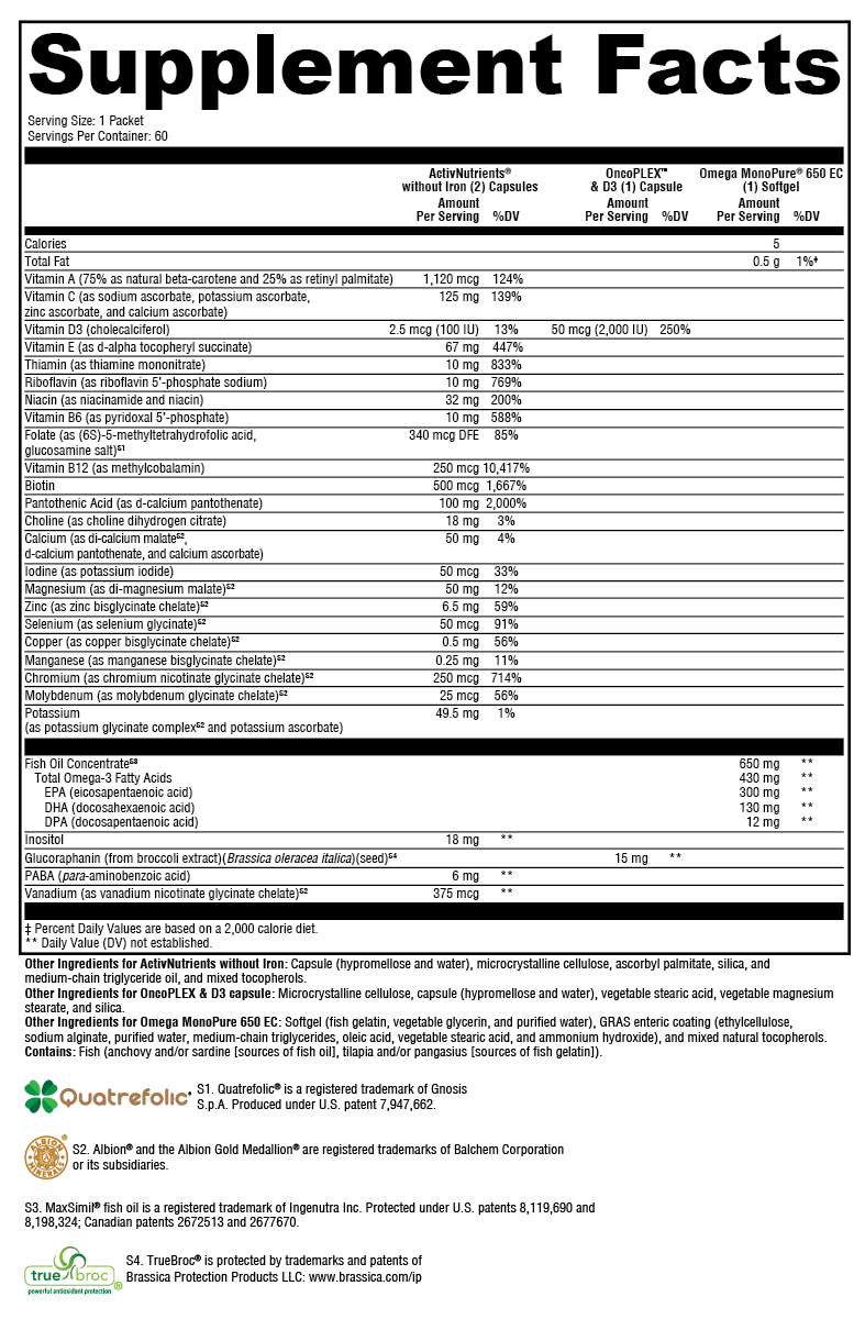 ActivEssentials™ with OncoPLEX™ & D3 – Daily Micronutrient, Antioxidant, and Vitamin D Support
