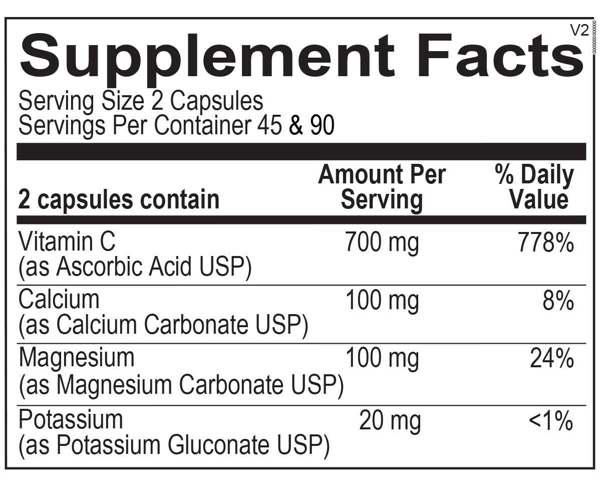 Buffered C Capsules - Melcon's Pharmacy