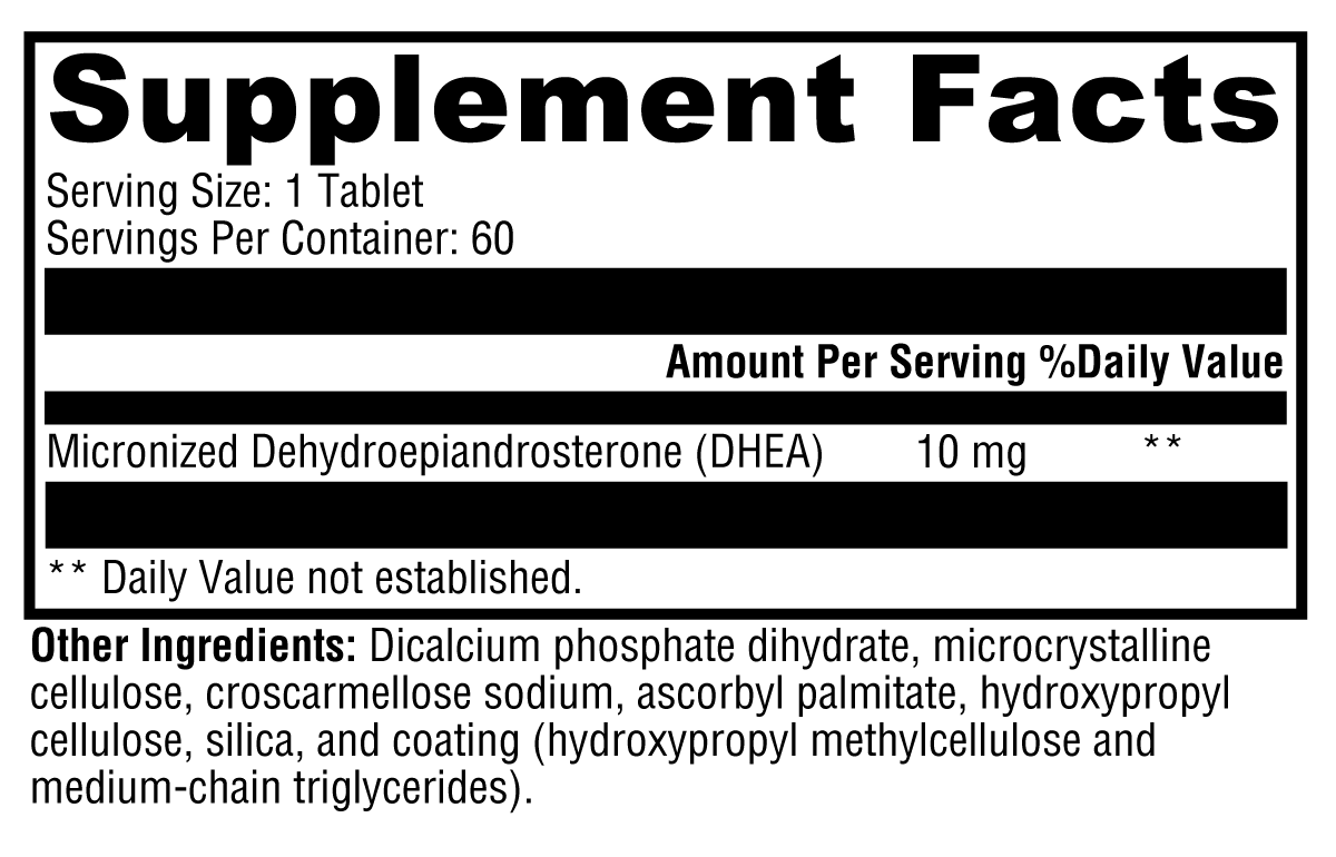 DHEA Micronized 10 mg – Hormone Precursor Support for Healthy Aging