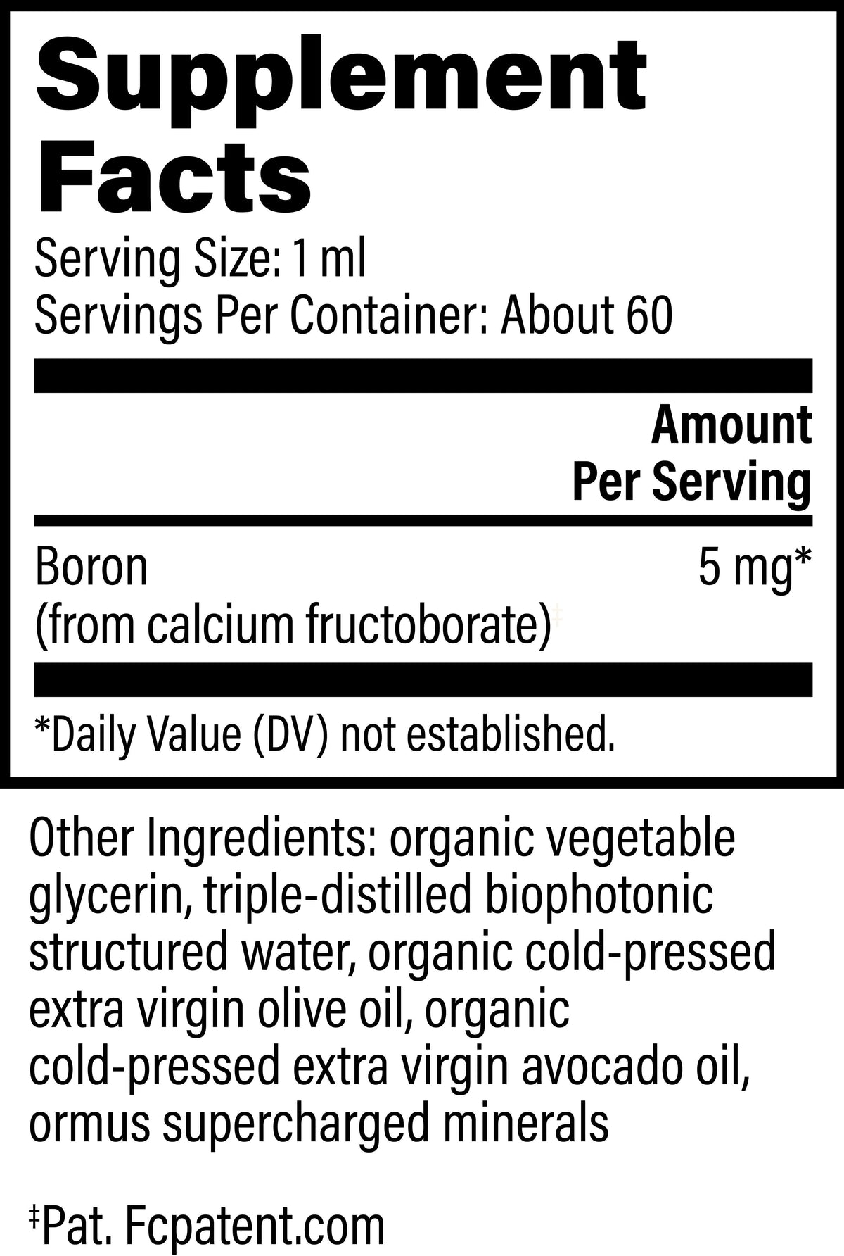 Boron by Global Healing – Liquid Boron 5 mg, Calcium Fructoborate | Melcon's Pharmacy (image 2)