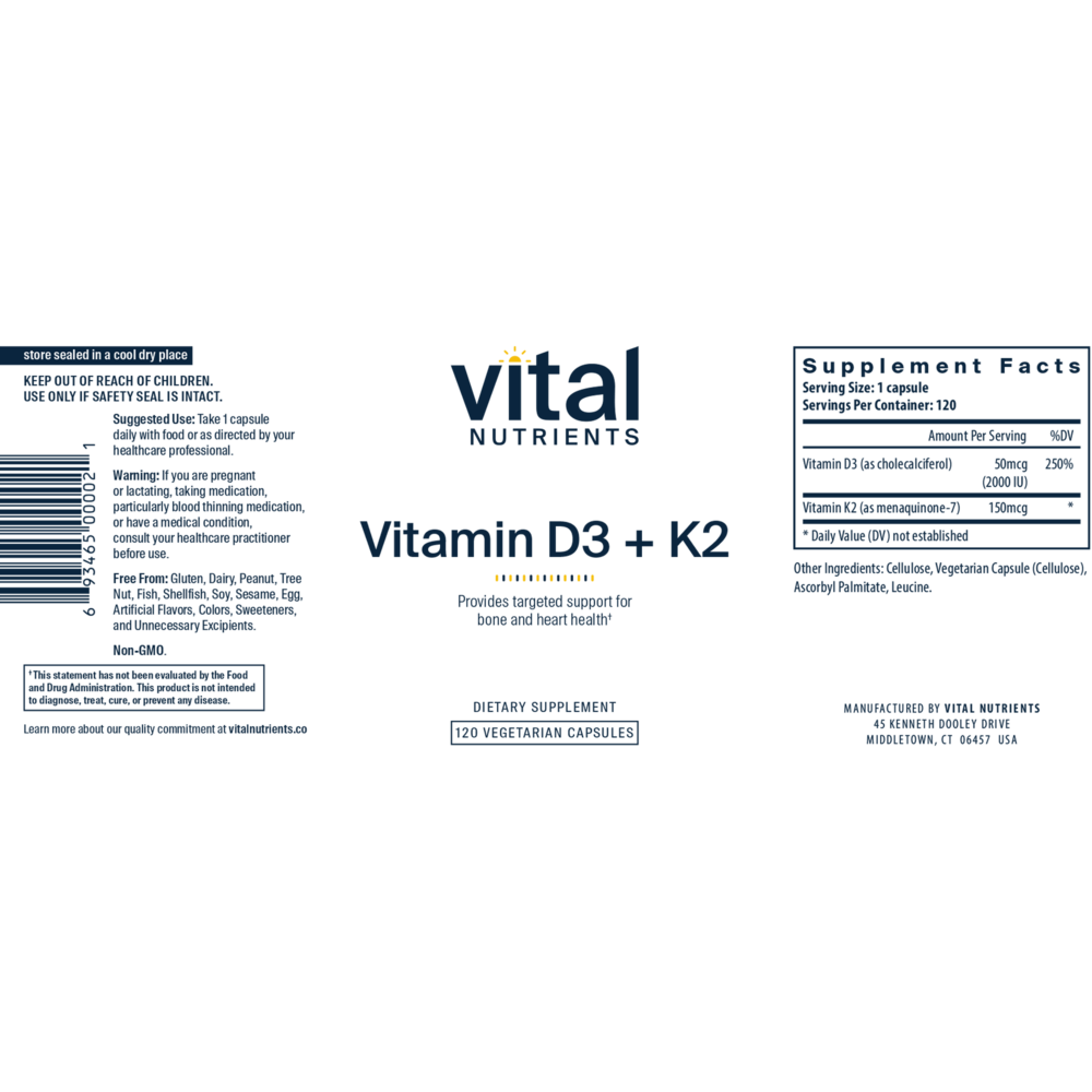 Vitamin D3 + K2