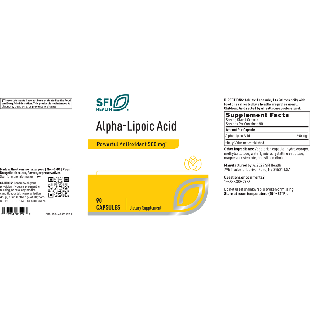 Alpha-Lipoic Acid 500 mg – Antioxidant & Liver Support