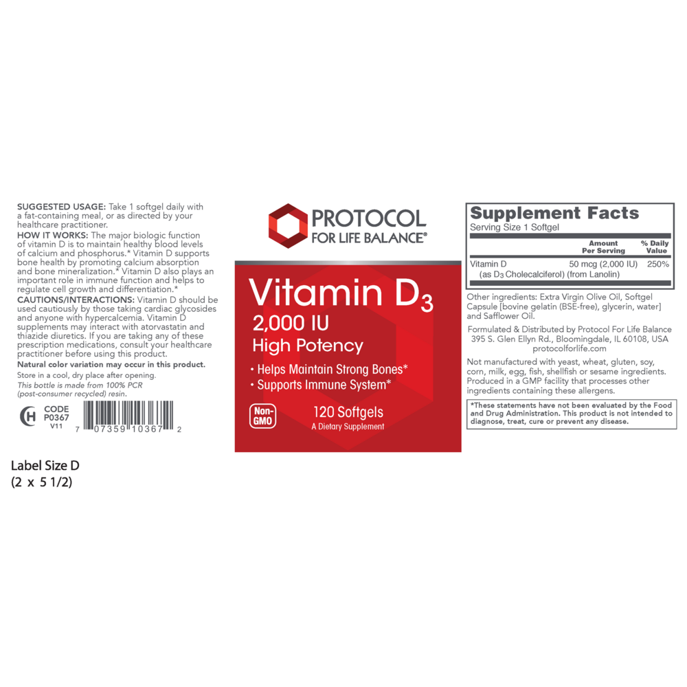 Vitamin D3 2,000IU