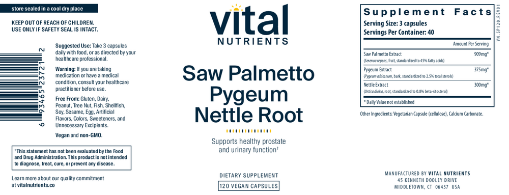 Saw Palmetto Pygeum Nettle Root