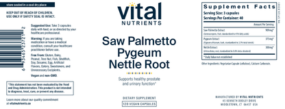 Saw Palmetto Pygeum Nettle Root