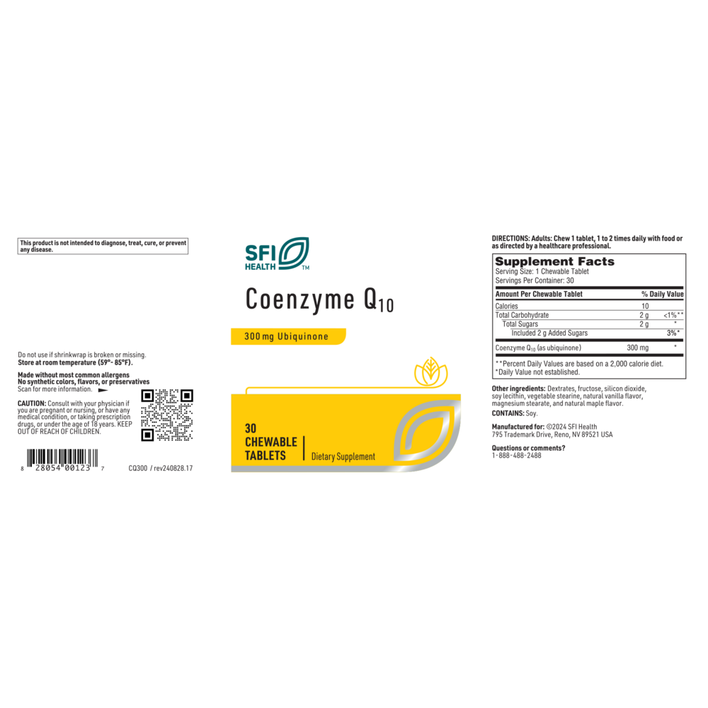 CQ-300™ Chewable Coenzyme Q10 (300 mg) – 30 Tablets