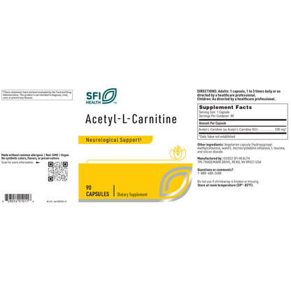 Acetyl-L-Carnitine 500 mg – Brain & Nerve Support