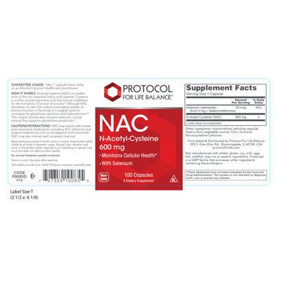 NAC N-Acetyl Cysteine 600mg