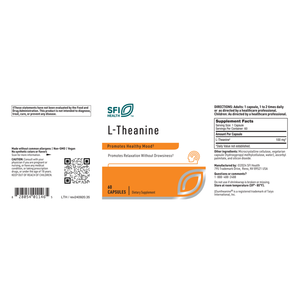 L-Theanine 100 mg – Suntheanine® for Calm Focus