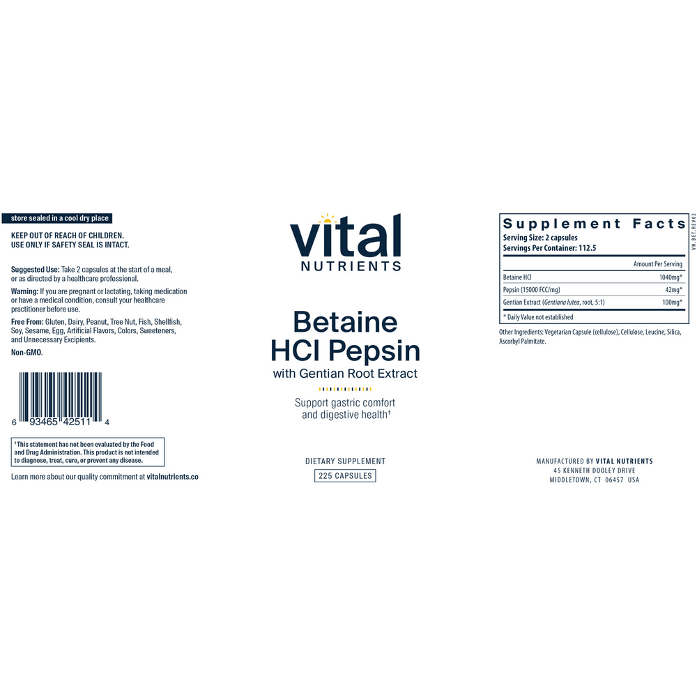 Betaine HCl Pepsin
