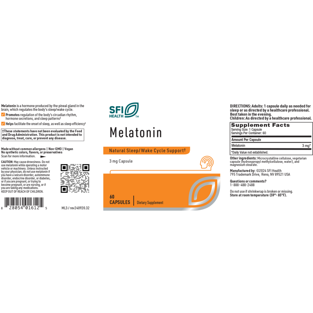 Melatonin 3 mg – Sleep Support Formula