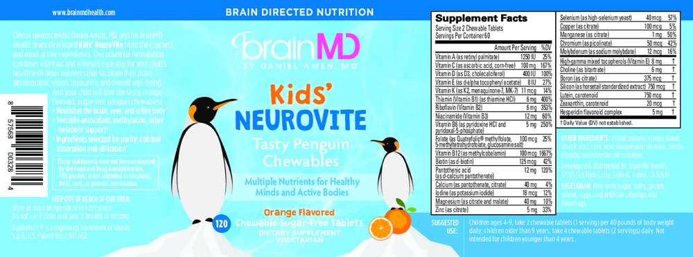 Kids’ NeuroVite Multivitamin Chewables – 120 Chewable Tablets