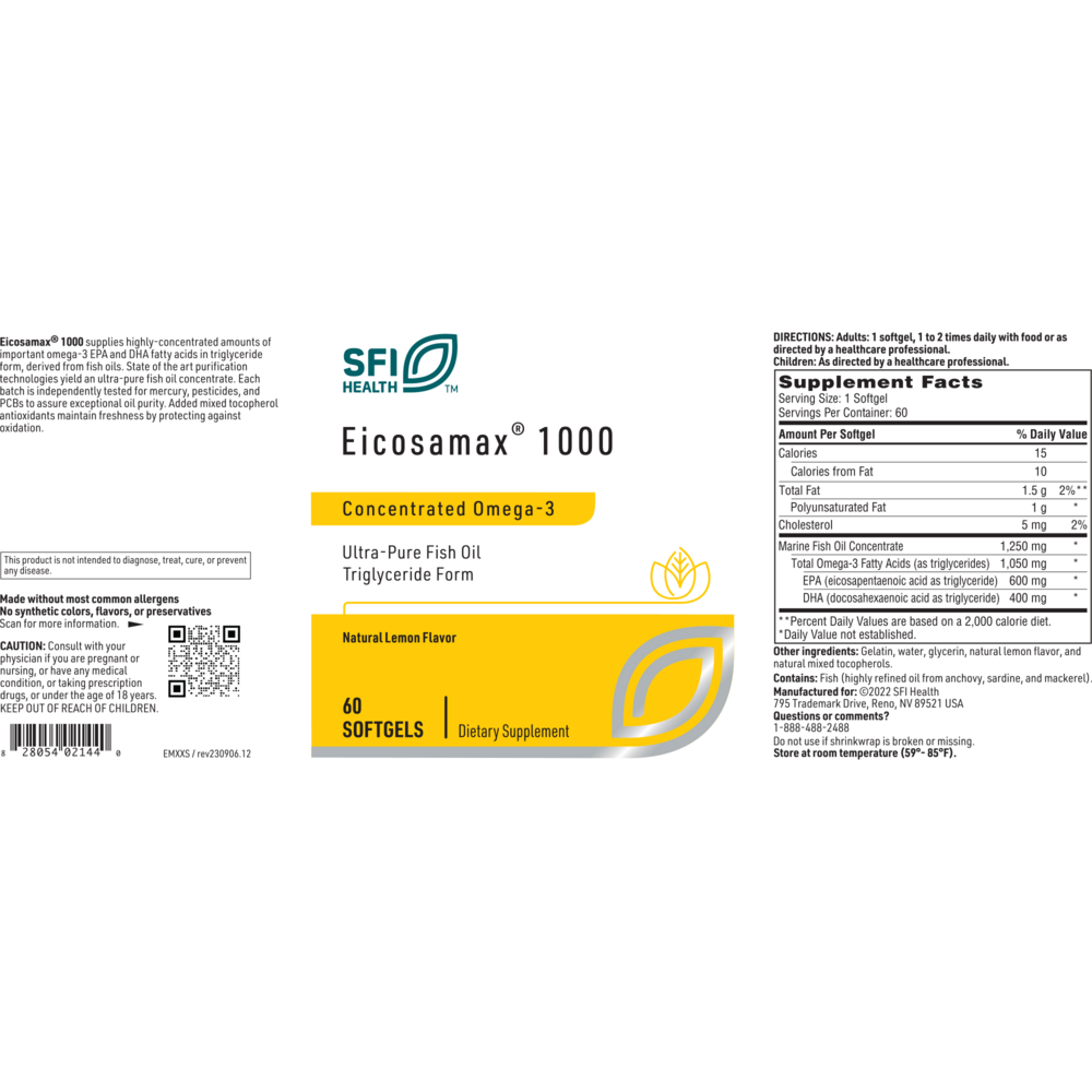 Eicosamax® 1000 – Ultra-Pure Omega-3 Fish Oil