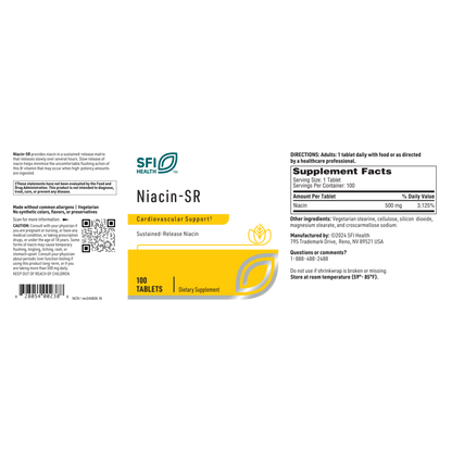 Niacin-SR 500 mg – Sustained-Release Vitamin B3