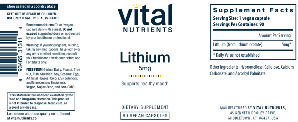 Lithium Orotate 5mg