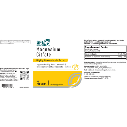 Magnesium Citrate – Bioavailable Mineral