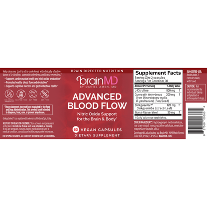 Advanced Blood Flow – Nitric Oxide & Brain Support