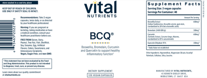 BCQ: Bromelain, Curcumin and Quercetin