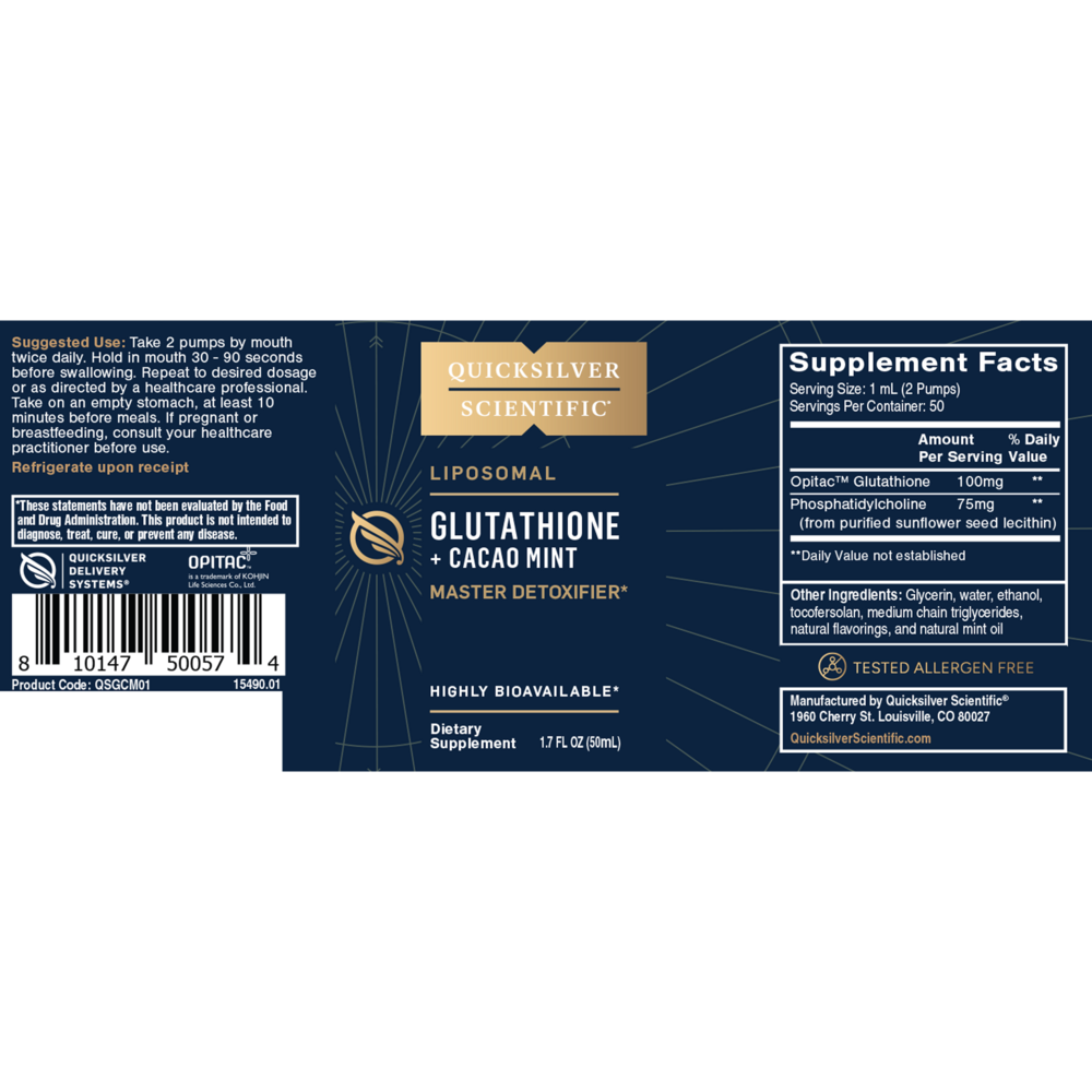 Liposomal Glutathione + Cacao Mint – Antioxidant & Detox Support