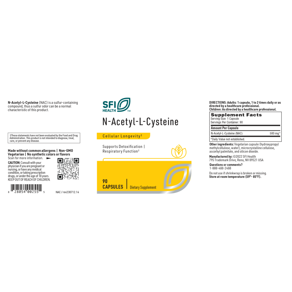 N-Acetyl-L-Cysteine (NAC) 500 mg– Antioxidant & Lung Support