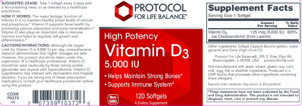 Vitamin D3 5,000IU