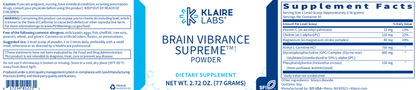 Brain Vibrance Supreme™ Powder 2.72 oz (77 g) – Cognitive Support Formula