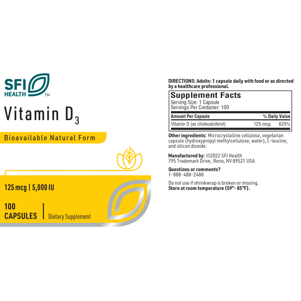 Vitamin D3 (1,000 IU) – Natural Form of Vitamin D
