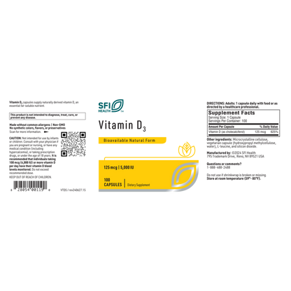 Vitamin D3 5,000 IU – High-Potency Bone & Immune Support