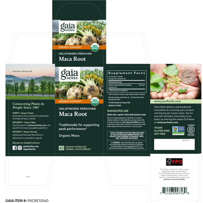 Maca Root (Organic) 500mg Capsules