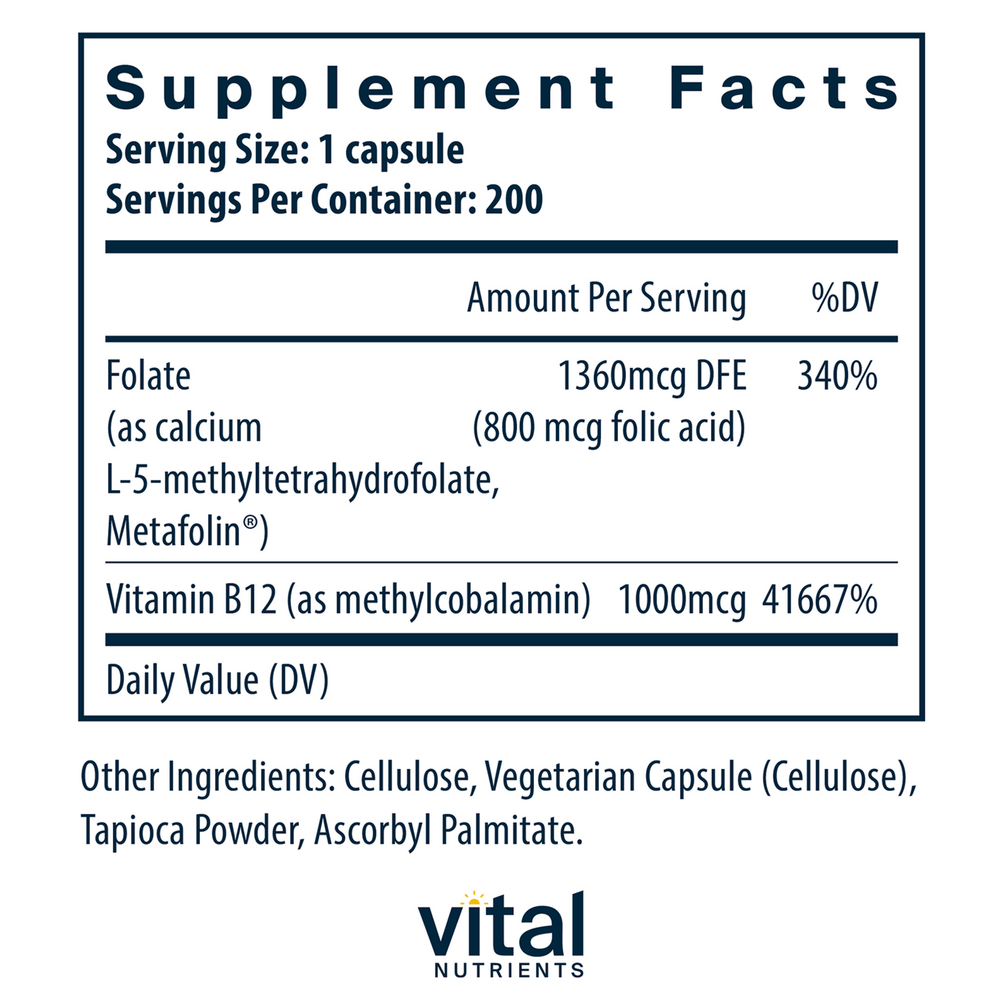 B-12/Methyl Folate 1000mcg/800mcg